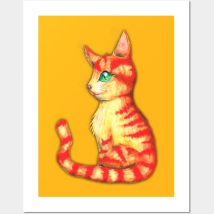 Fiery cat Posters and Art